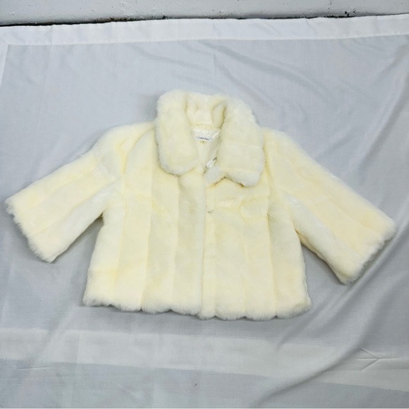 Calvin Klein Women's Medium Ivory Faux Fur Cardigan Short Coat - Picture 13 of 15